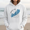 White Sand Lake Ontario hoodie with map graphic and compass design.