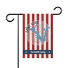 Garden flag with red and white stripes, Lake Fork Texas map, and "The Smith Family" text.