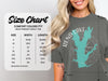 Comfort Colors 1717 size chart for heavyweight adult tee with Rend Lake graphic.
