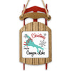 Wooden sleigh ornament with "Merry Christmas From Canyon Lake" text and map.