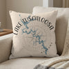 Cushion with Lake Tuscaloosa Alabama map and compass design.