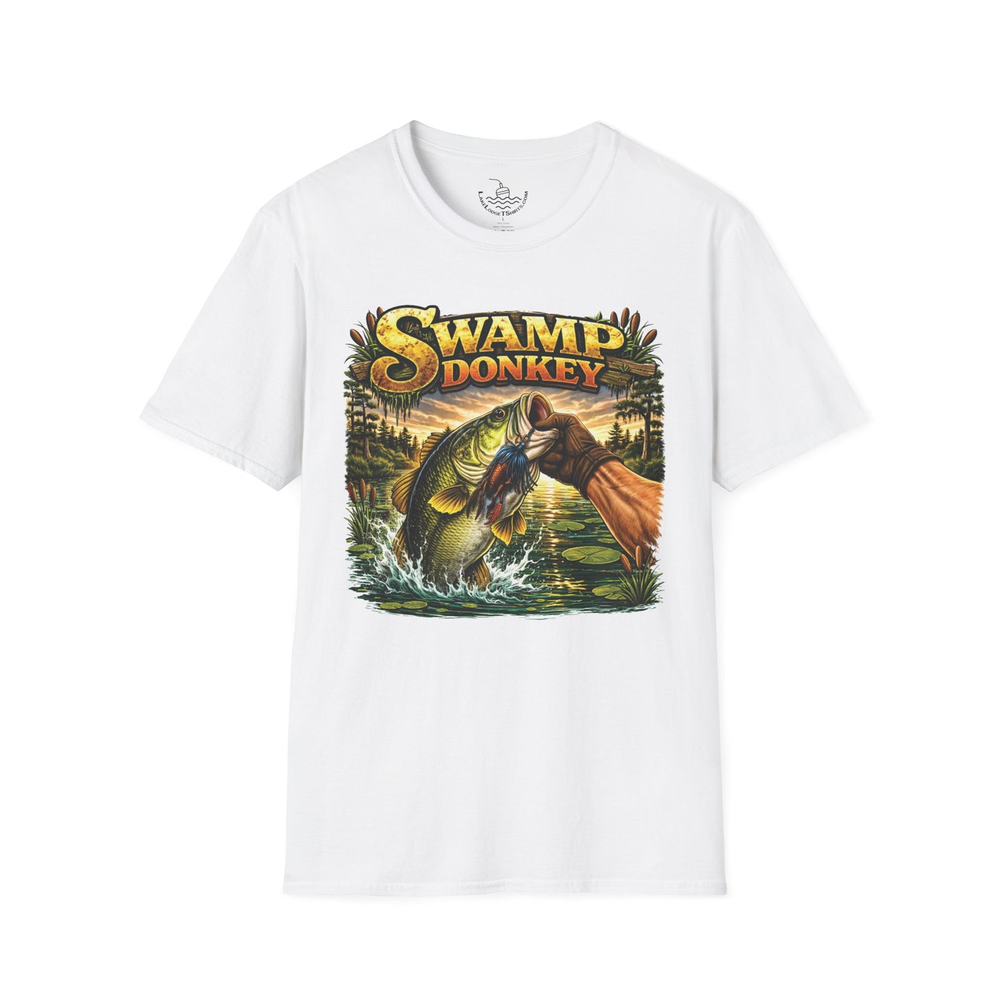 Swamp Donkey Bass Fishing Funny T-Shirt Ultra Soft | Vintage Largemouth Angler Shirt Father's Day