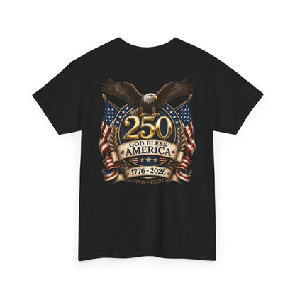 USA 250th Anniversary FREEDOM Shirt | Front and Back Design | Patriotic Fourth of July featuring Bald Eagle American Flag Shirt