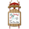Sled ornament with "Merry Christmas from Cave Run Lake" text and snowflake graphics.
