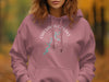 Rose hoodie with Chickamauga Lake Tennessee graphic and compass design.