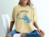 Yellow t-shirt with Lake Rampart Colorado map and compass graphic.