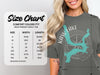 Comfort Colors 1717 size chart with width and length measurements for adult heavyweight tees.