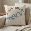 Douglas Lake Tennessee map on a decorative pillow with compass design.