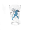 Clear glass with blue Longview Lake map and compass rose design.