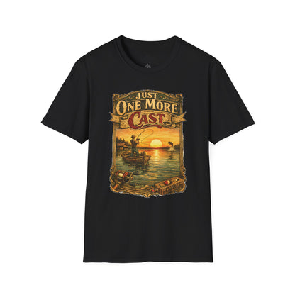 Just One More Cast Funny Fishing T-Shirt | Vintage Retro Design for Anglers and Fisherman