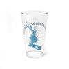 Clear glass pint glass with Moosehead Lake outline and "MOOSE ME LGUNTIC LAKE" text.