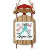 Rustic sled ornament with "Merry Christmas from Longview Lake" text and a map graphic.