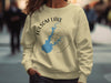 Cream sweatshirt with Folsom Lake California map and compass design.