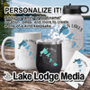 Mug, tumbler, bottle, and coaster with Madison Lakes nautical compass design.