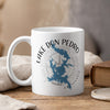 White mug with "Lake Don Pedro California" and a blue map of the lake.