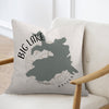 Pillow with Big Lake Arizona map graphic and compass detail
