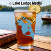 Glass with iced tea, lemon, and "Lake Kissimmee Florida" graphic.