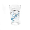 Glass with Lake Wedowee map and Alabama text design.