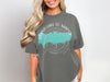 Gray t-shirt with "Grand Lake St. Marys Ohio" text and compass design.