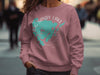 Pink sweatshirt with "Big Sandy Lake Minnesota" text and lake graphic.
