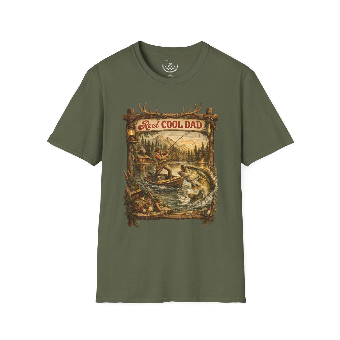 Fishing Shirt Real Reel Cool Dad Joke T-Shirt | Antique Bass Fishing Lake Life Angler Sports Fisherman Gift