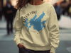 Cream sweatshirt with Leech Lake MN map and compass graphic.
