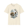 Kodiak Winter Brown Bear Fishing T-Shirt | Wildlife Salmon Catch Nature Lover Tee | Rustic Forest Animal Art Gift Shirt