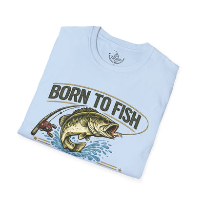 Born to Fish Forced to Work Shirt, Funny Fishing Tee, Fisherman Angler Funny Shirt, Father's Day, Grandpa, New Job Gift