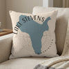 Pillow with blue Lake Stevens map and text "Lake Stevens Washington".