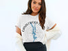 White t-shirt with "Candlewood Lake Connecticut" and compass design