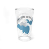 Clear glass pint glass with "Brooks and Hess Lakes Michigan" and lake graphic.