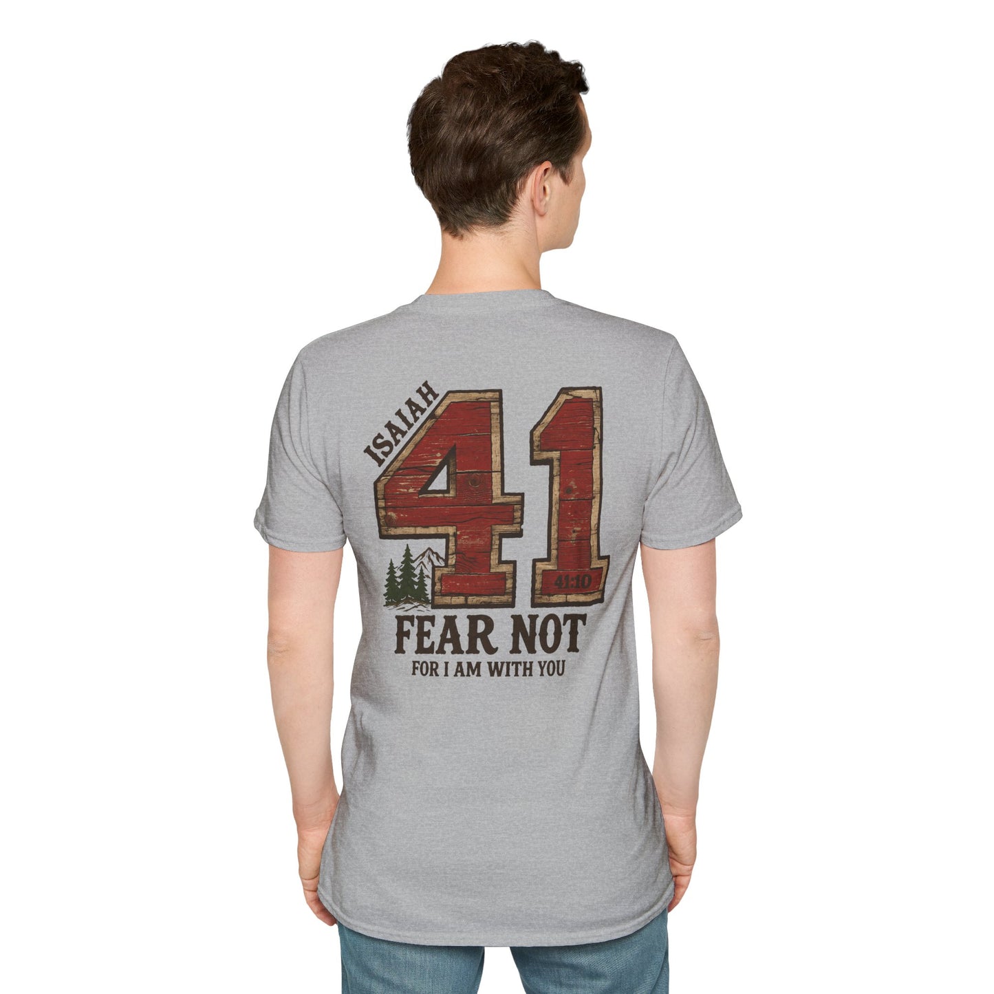 Isaiah 41:10 Fear Not For I am With You Bible Verse Scripture T-Shirt | Sports Jersey | Baptism Gift Rustic Mountain Retro