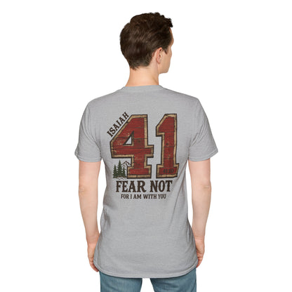 Isaiah 41:10 Fear Not For I am With You Bible Verse Scripture T-Shirt | Sports Jersey | Baptism Gift Rustic Mountain Retro