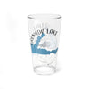 Clear pint glass with Grenada Lake map and Mississippi text.