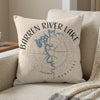Pillow with Barren River Lake Kentucky map and compass design.