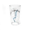 Glass with "Lake Okanagan British Columbia" text and blue lake graphic.