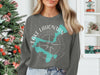 Gray sweatshirt with Lake Lahontan map and compass design, Nevada text