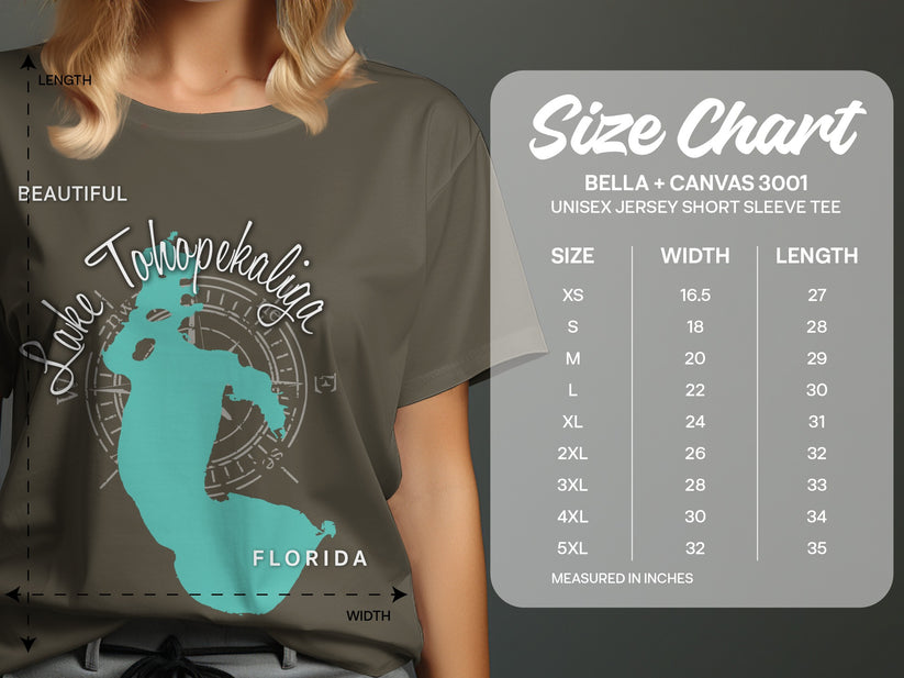 T-shirt with a teal outline of Florida and "Lake Tohopekaliga" text.