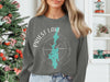 Grey sweatshirt with Priest Lake Idaho design and compass graphic.