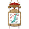Sled ornament with "Merry Christmas FROM Redfish Lake" and a teal shape.