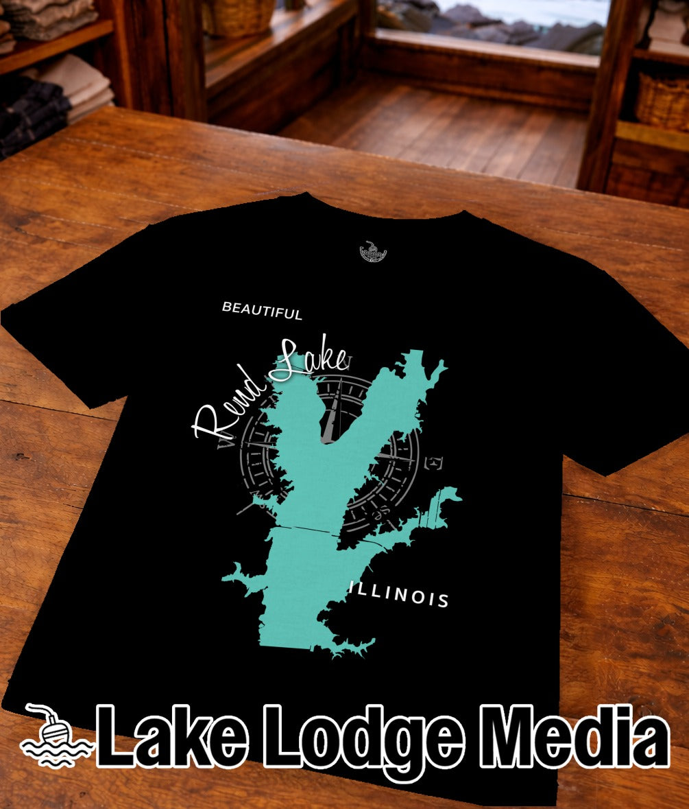 Beautiful Rend Lake Illinois Map Design T-Shirt or Sweatshirt