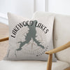 Pillow with "Lakewood Lakes Missouri" text and a map outline.