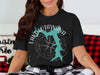 Black t-shirt with Lake Lotawana, Missouri map and compass graphic.