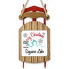 Sled ornament with "Merry Christmas From Saguaro Lake" text and a lake silhouette.