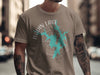 Bandin Lake North Carolina graphic on a tan t-shirt with compass rose and map.