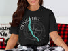 Black t-shirt with Cayuga Lake map, compass, and "New York" text.