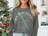 Grey crewneck sweatshirt with Don Pedro Island Florida compass design.