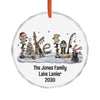 Christmas ornament with "Lake Lanier 2030" and bear in fishing hole.