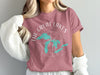 Rose t-shirt with graphic of "The Great Lakes" compass and map of the lakes.