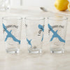 Three clear glasses feature "Lake Darling Iowa" text and blue lake map graphics.